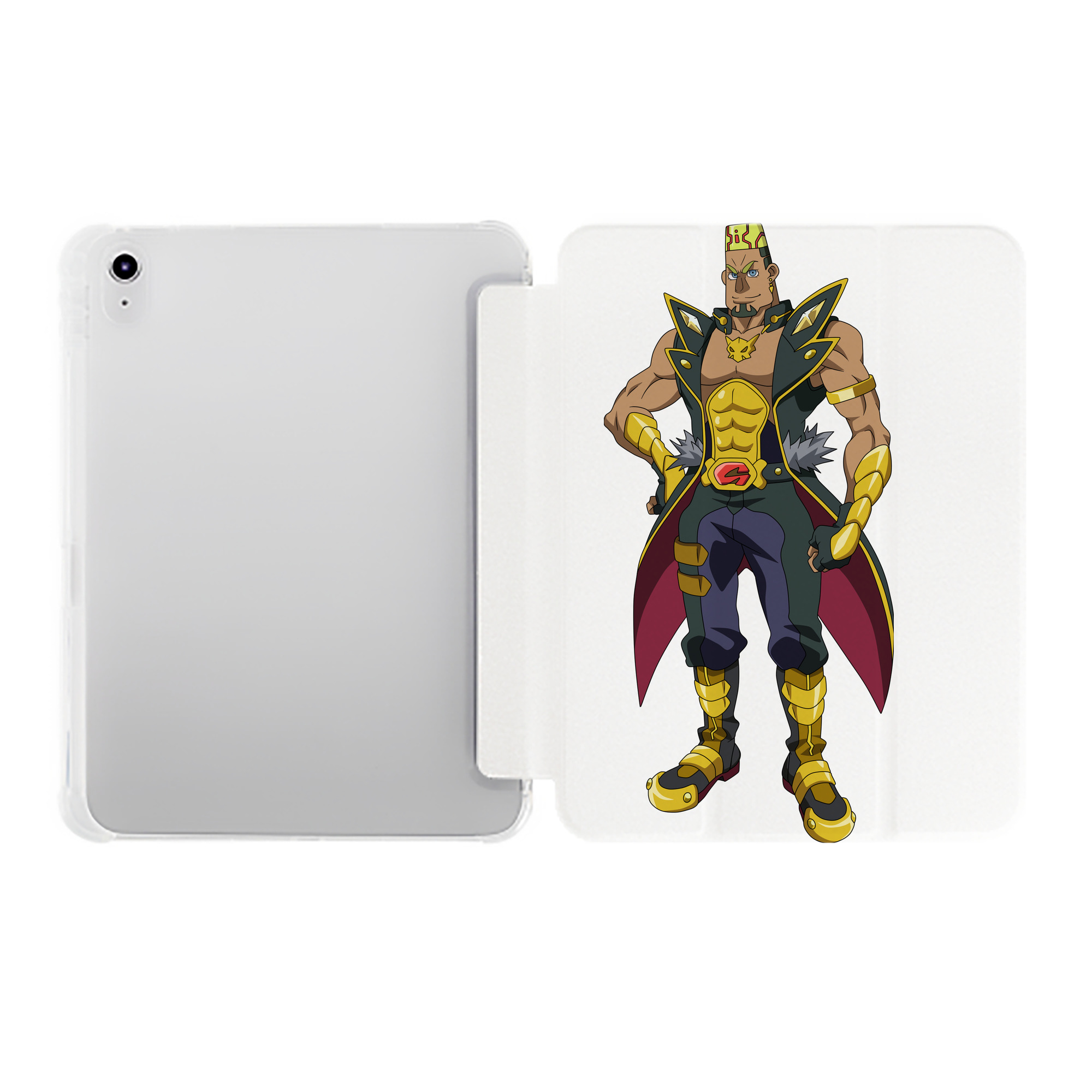 （画像用） 遊☆戯☆王 Yu-Gi-Oh! IPad ケース ペン収納付き 三つ折りスタンド PUレザー×シリコン 対応機種9.5/10.5/10.9インチ